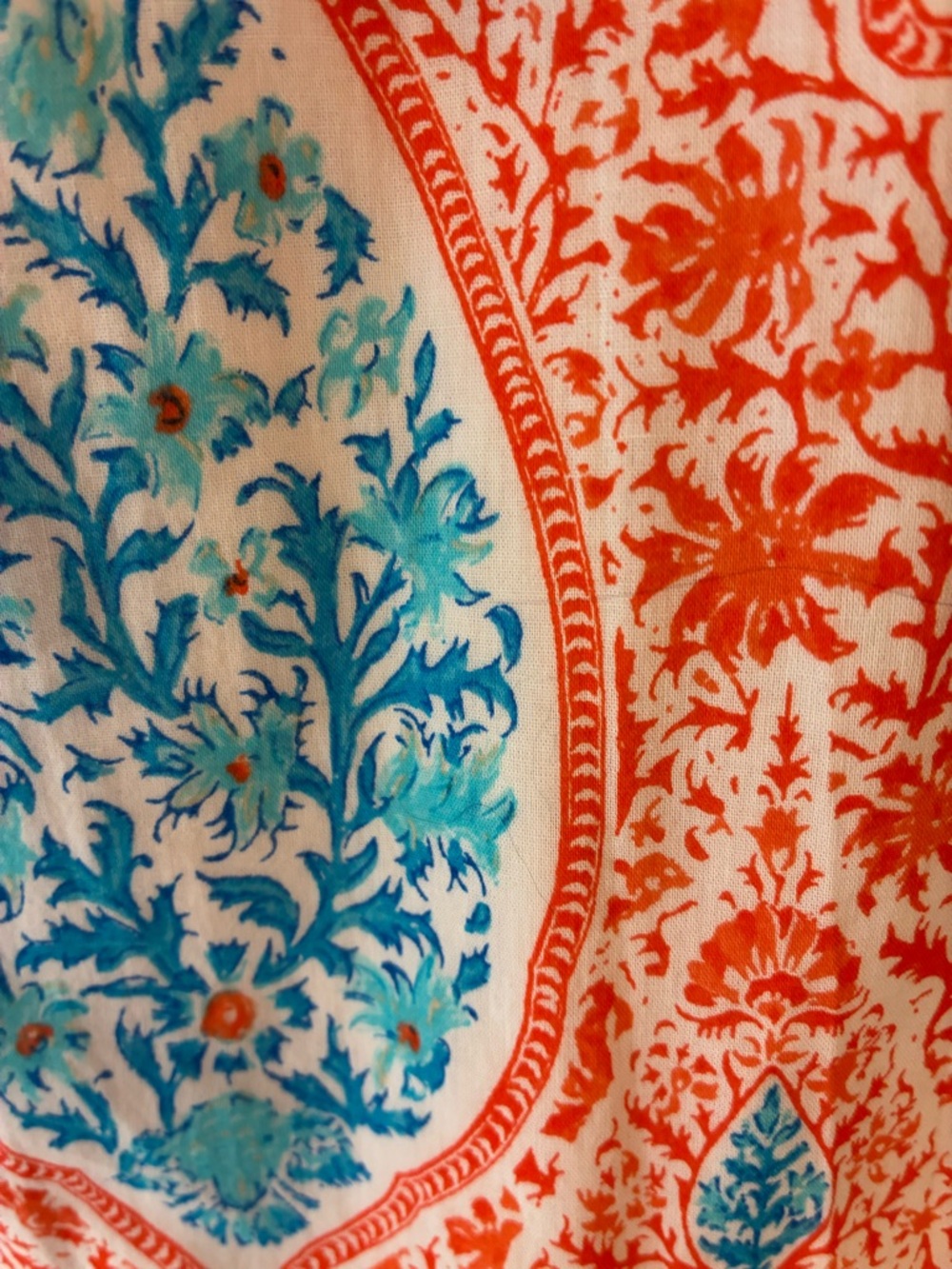 Crown & Ivy Orange Turquoise Paisley Dress Cotton - Picture 7 of 8
